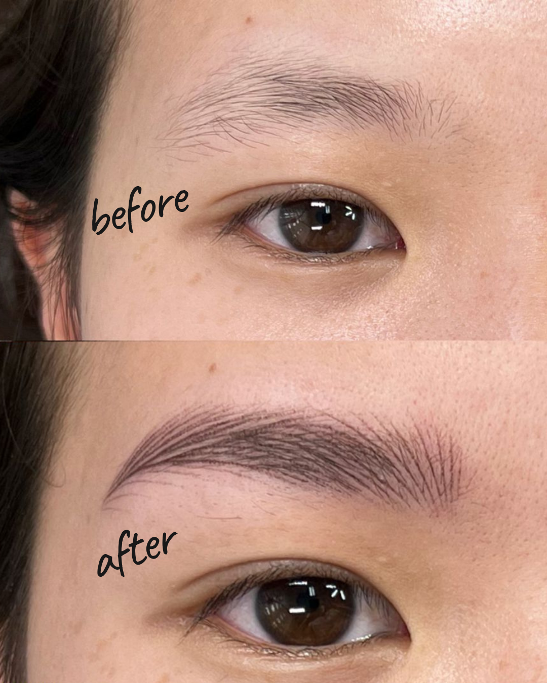 Eyebrows Hair Stroke Technique NYC — Before and After